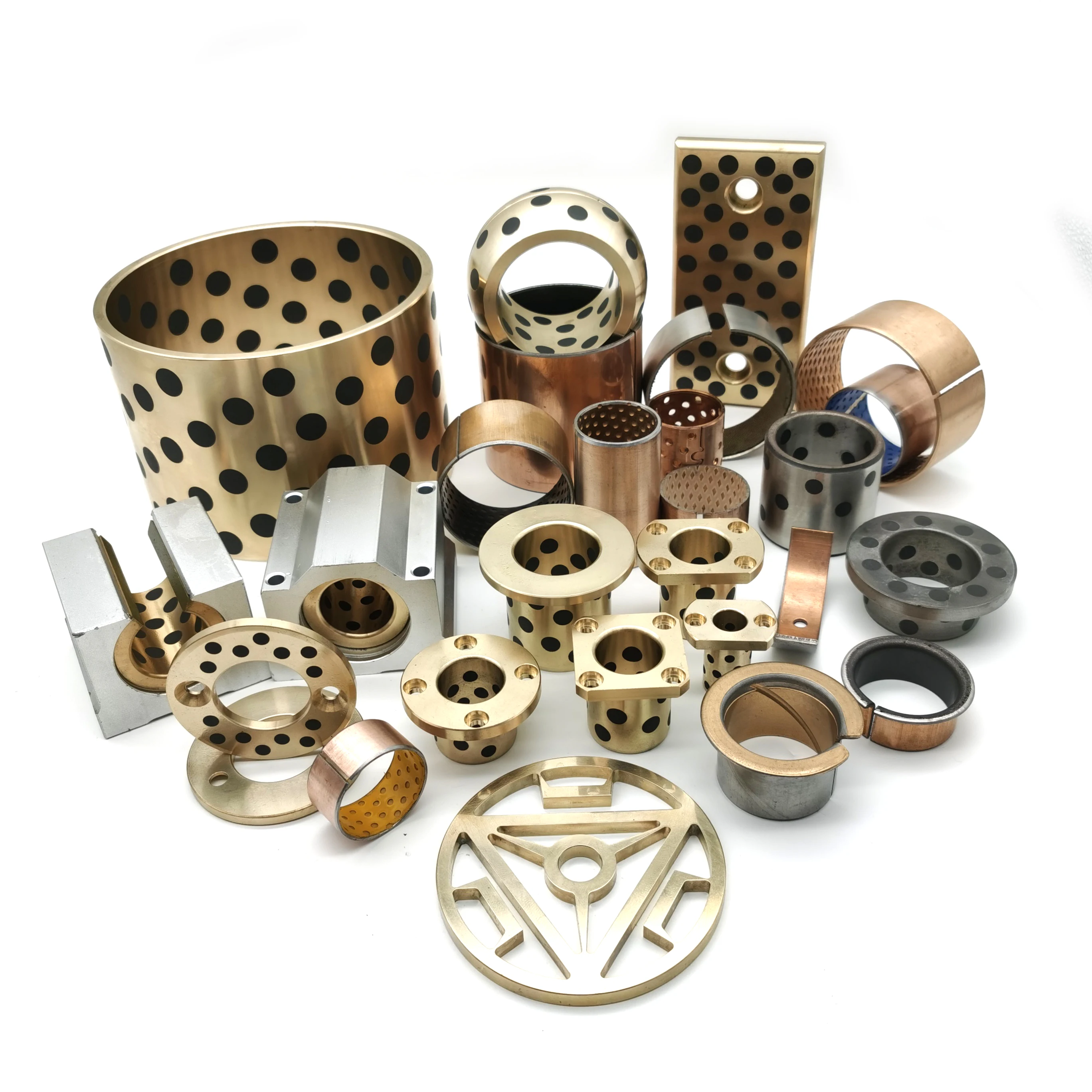 
SANLONG Oilless Copper Bearing Flange Brass Cast Bronze Sleeve Bushings MPFZ6-15 16x2/10x6x15mm Flange Bushing Copper Bush 