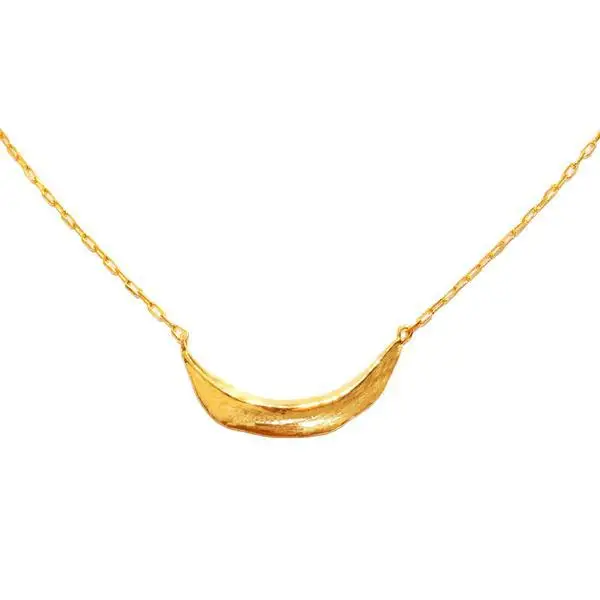 

European and American retro gold creative irregular hook moon crescent cold temperament clavicle Chain Necklace, Picture shows