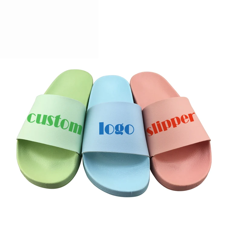 

Comfortable Fashion PVC Slipper Lady Custom Logo Slide Sandal, As pictures or customed