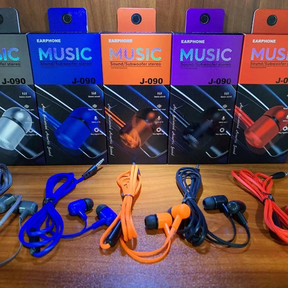 

New J090 Earphones Wired 3.5mm with Mic In-ear Stereo headphone Hand free earphones