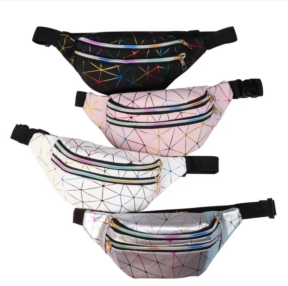 

Various series of Mobile Phone Pouch fanny pack waist bag leather women fanny pack waist bag, Silver, black, pink, golden, blue, white