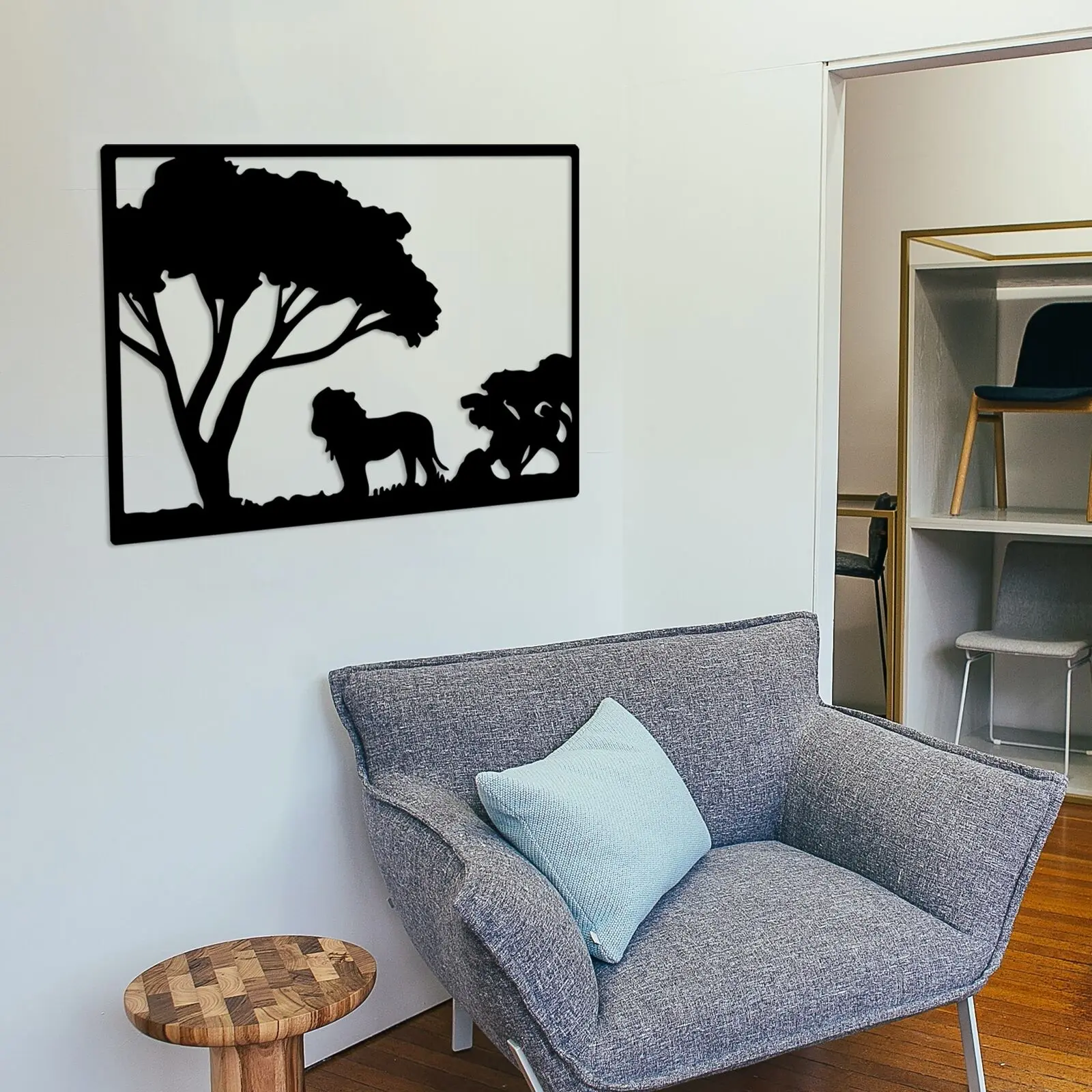 

Lion Art, Metal Wall Decor, Jungle Animals Wall Art, Black