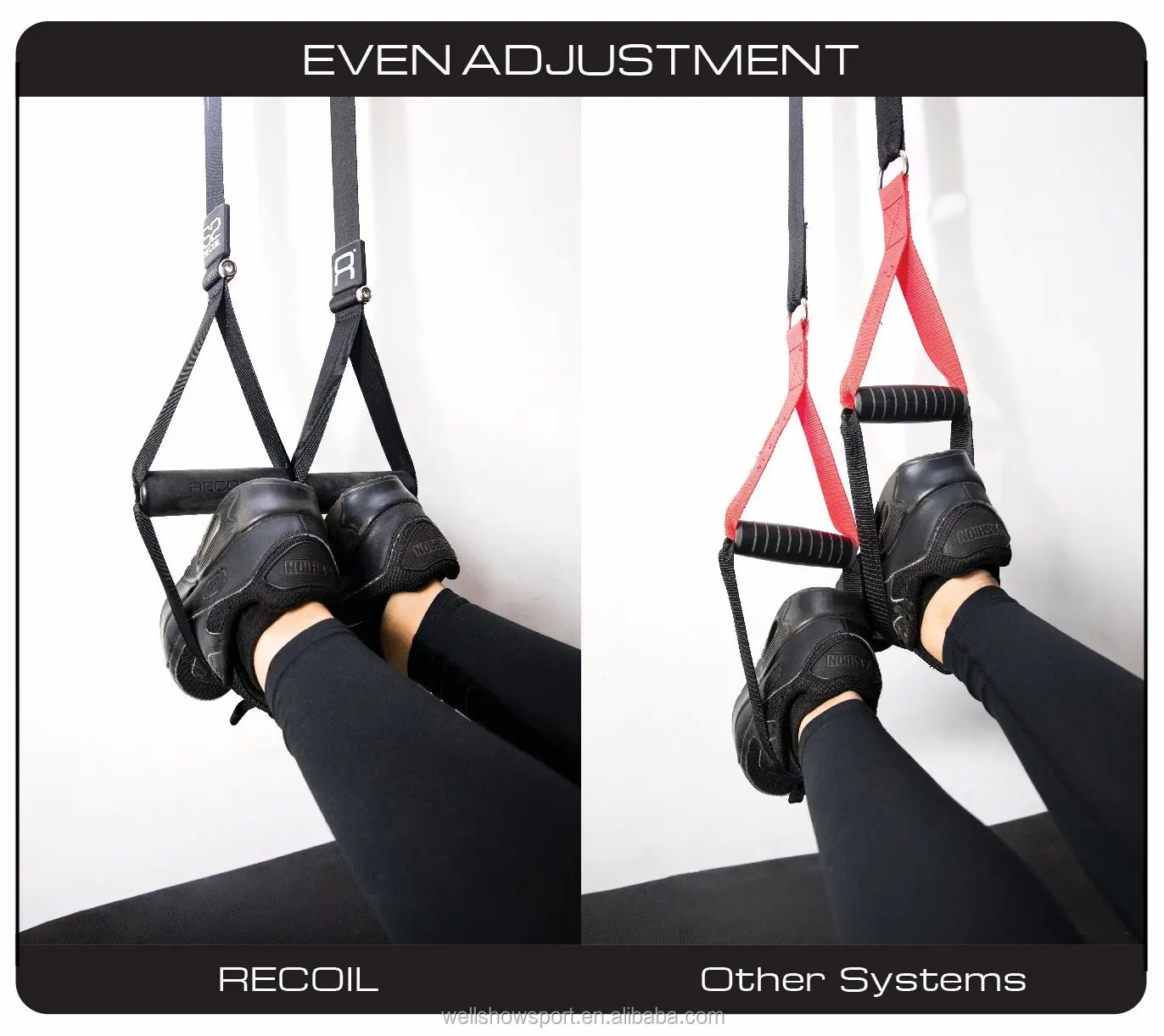 Wellshow Sport Pulley Suspension Sling Trainer Straps Rotational
