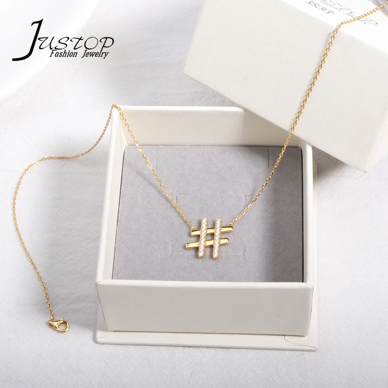 

Real Gold Electroplating 925 Sterling Silver Unique Necklace With Zircon