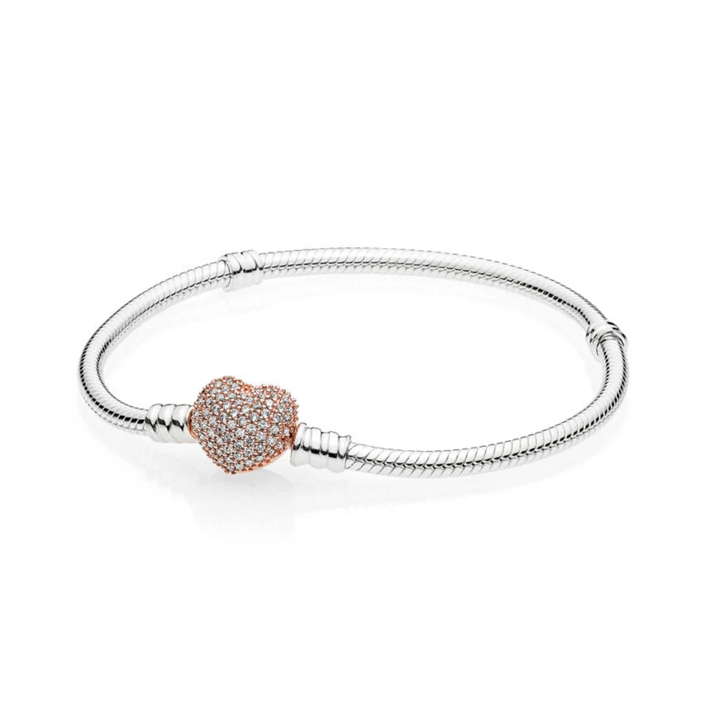 

S925 Silver Bracelet Fit Original Design Beads Charms Bangle DIY Jewelry Making Gift For pandora charm, Silver color