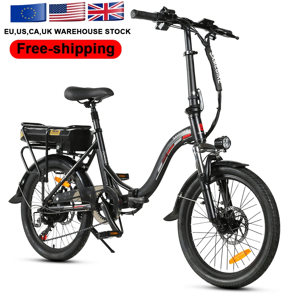 

US STOCK Free Shipping Samebike Black 350W 36V10AH Lithium Battery Rear Shelf Battery Folding Electric City Bike