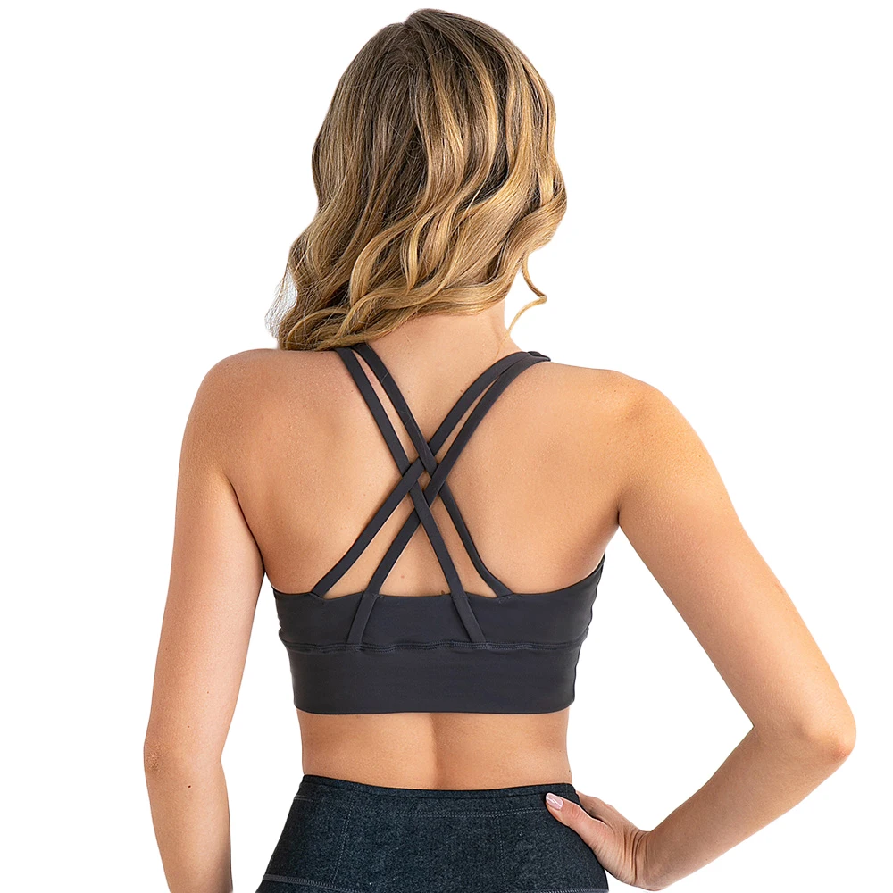 

Seamless Sports Bra X Cross Sexy Bra Wholesale Fitness Yoga Camisolaes Seamless Backless Sports Lingerie Bra, Customized colors