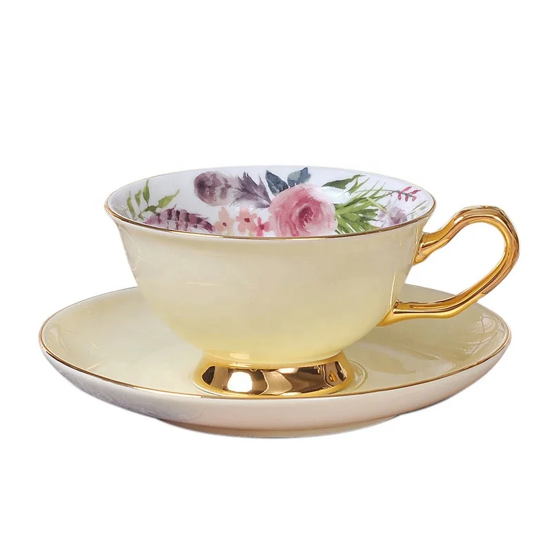 

Gift Box Bone China Ceramic Tea Cup Coffee Cup and Saucer With Spoon, Customized color