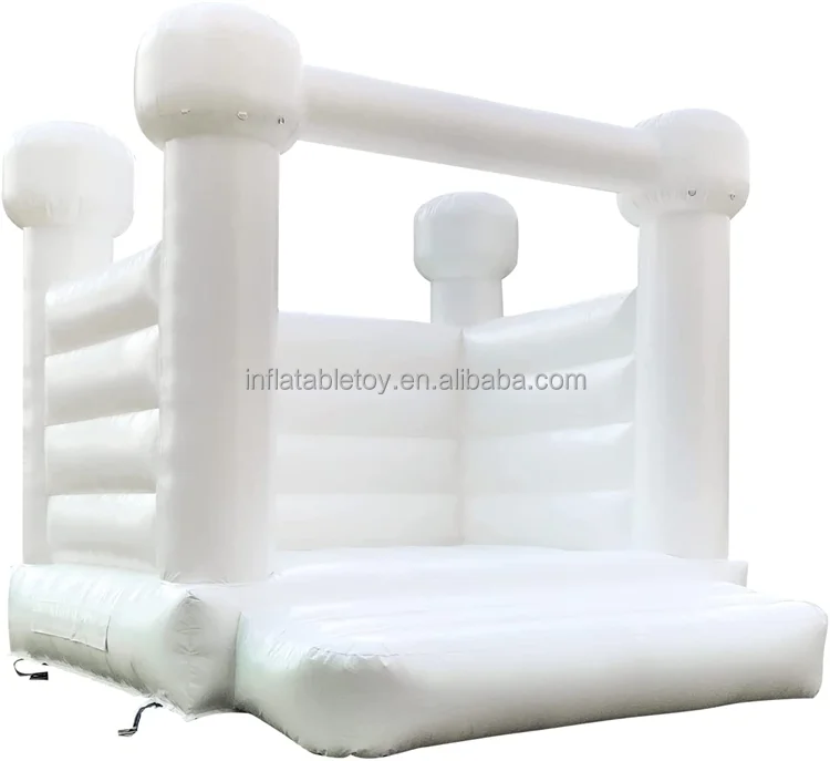 

Factory Customized heavy duty PVC wedding bounce house inflatable white bouncy castle pastel pink bounce house for kids