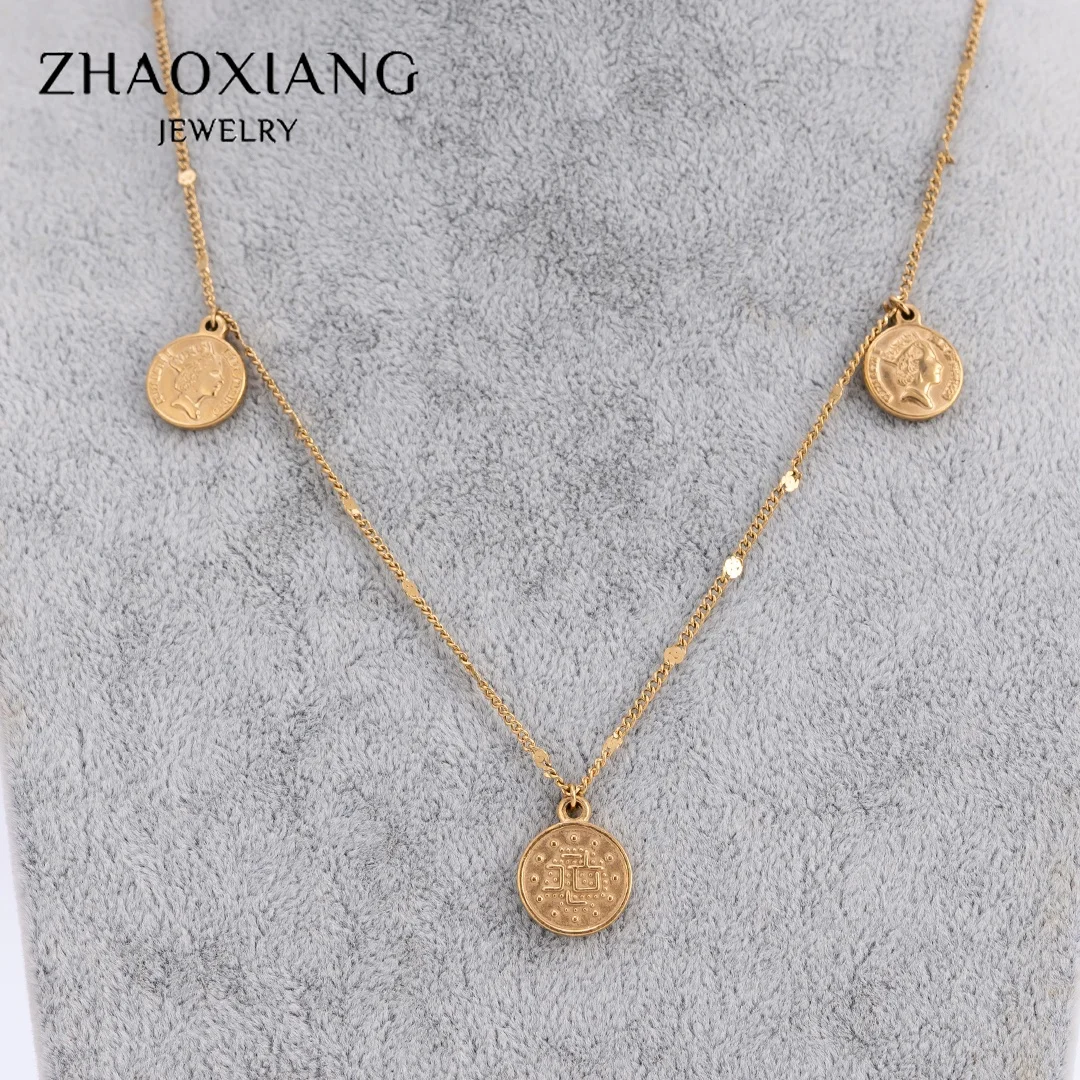 

Stainless Steel Jewelry Gold/Silver Plated Tiny Coin Fashion Wholesale Choker Cheap Price Vintage Chain