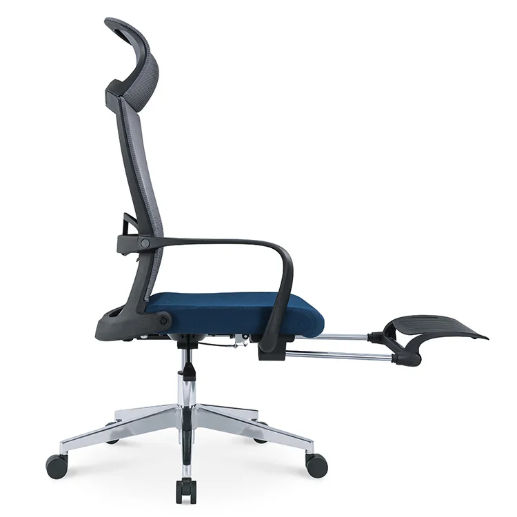

Aluminium footrest chair modern fabric mesh swivel black high back lumber supporter office chair