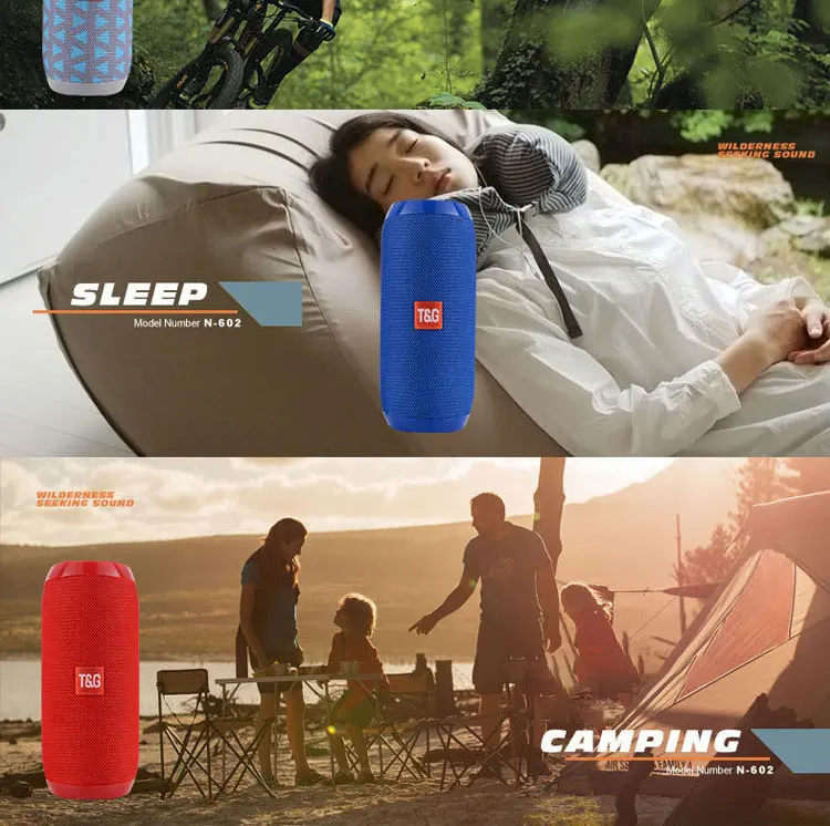 Portable Wireless BT speaker water resist speaker box TF card player USB drive player FM radio TG117 - ANKUX.COM