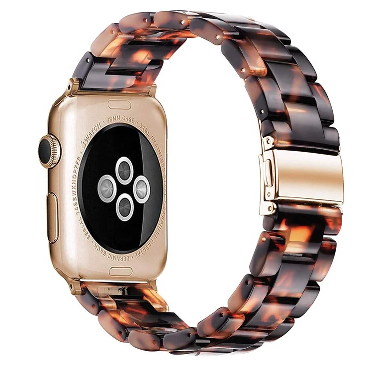 

New Resins Flower Printed Replacement Strap For Apple Watch Band 38mm 42mm Waterproof Watch Bands For Apple iWatch Series 6, Optional