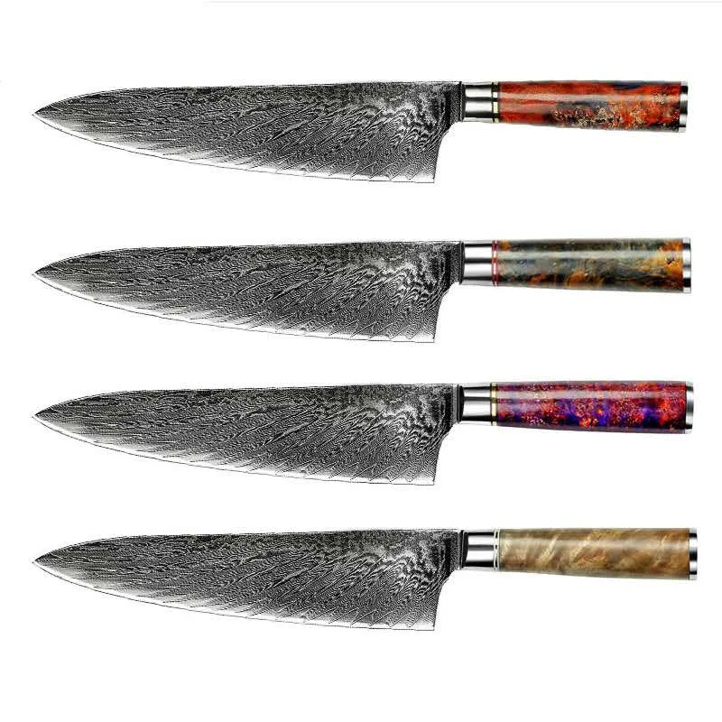 

Amazon hot selling color handle vg10 damascus chef knife