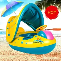 

Inflatable Baby Kids Summer Sport Swimming Pool Float Water Fun Pool Toy Swimming Ring Seat Boat With Canopy for 3-6Y