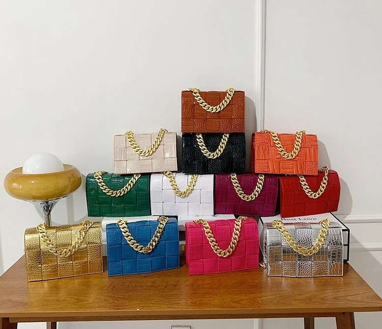 

Lady alligator printed handbag purse chain purse famous designer handbag