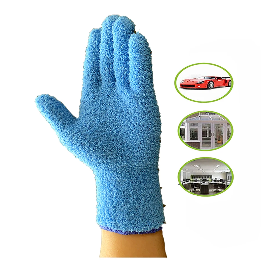 

Lint free Kids Lady Household Kitchen Five fingers Dust cleaning Gloves mitt Window Cleaner Car Furniture Glass Mirrors Blinds, Pink,blue,green,black,white etc