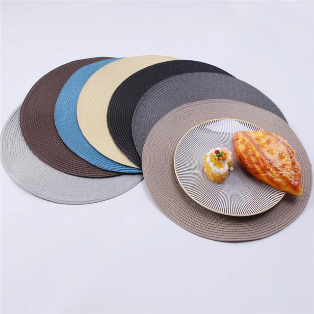 

Environmentally Friendly Hand-woven Placemats Potholders Table Oil-proof Placemat Kitchen Accessories, As show