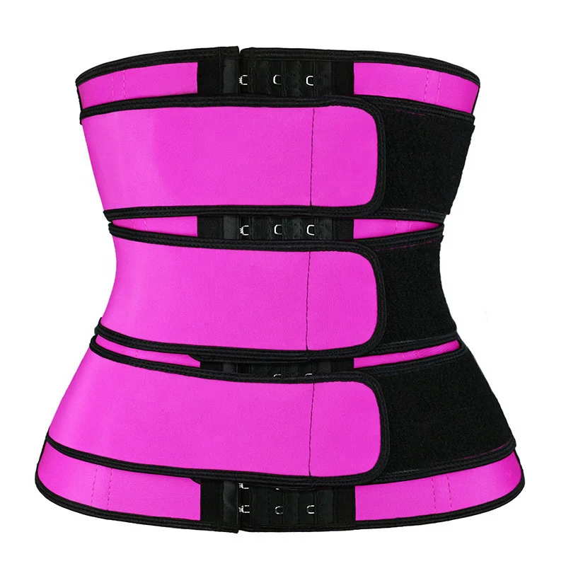 

China Factory Made Adjustable Workout Three Belt Compression Waist Trimmer 3 Straps Sauna Effect Slimming Waist Trainer