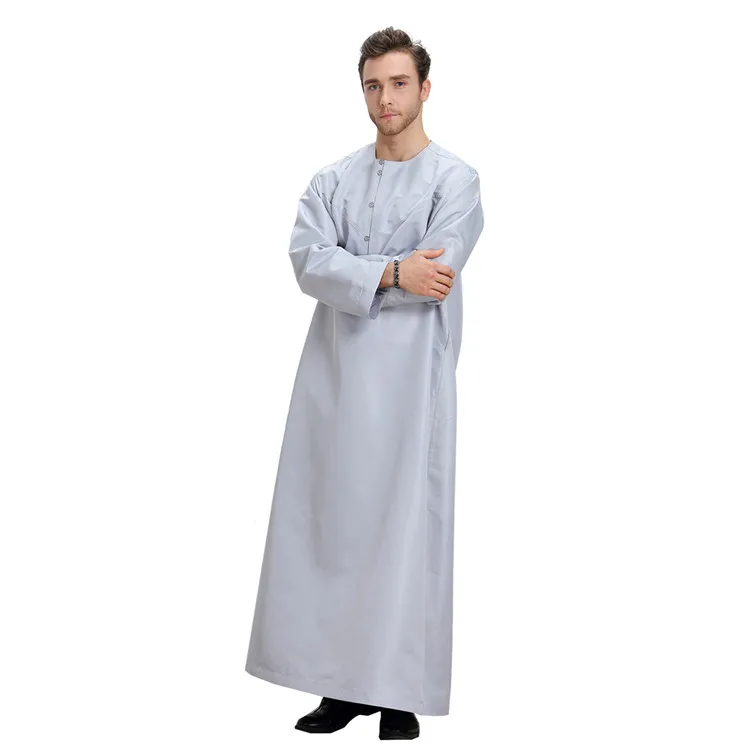 

Hot sale long sleeve solid color men muslim clothing prayer robe muslim dress