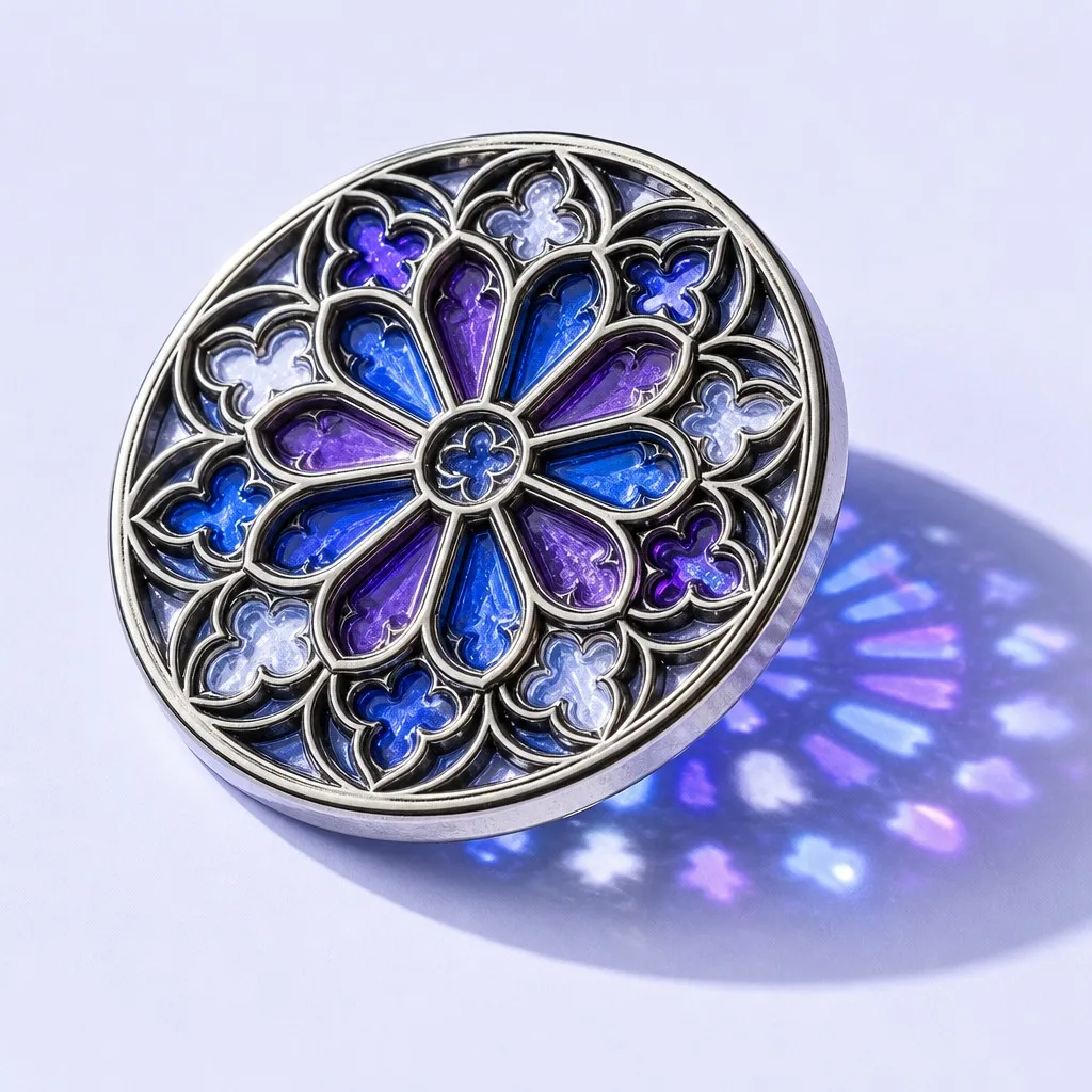 Antique Silver Gothic Cathedral Window Pin