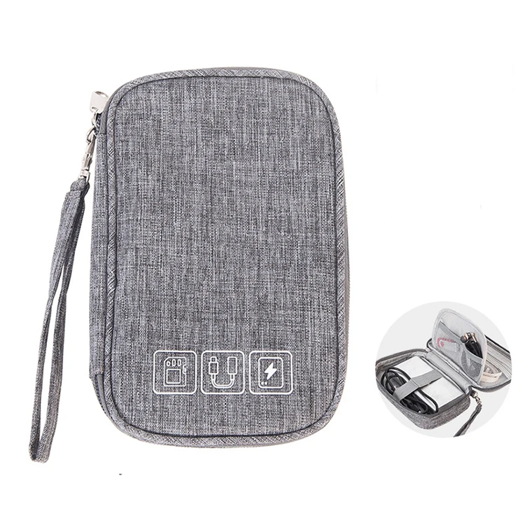

Amazon Best Choice Nylon Mini Small Electronic Accessories Organizer USB Charging Cable Storage Bag, Customized storage bag