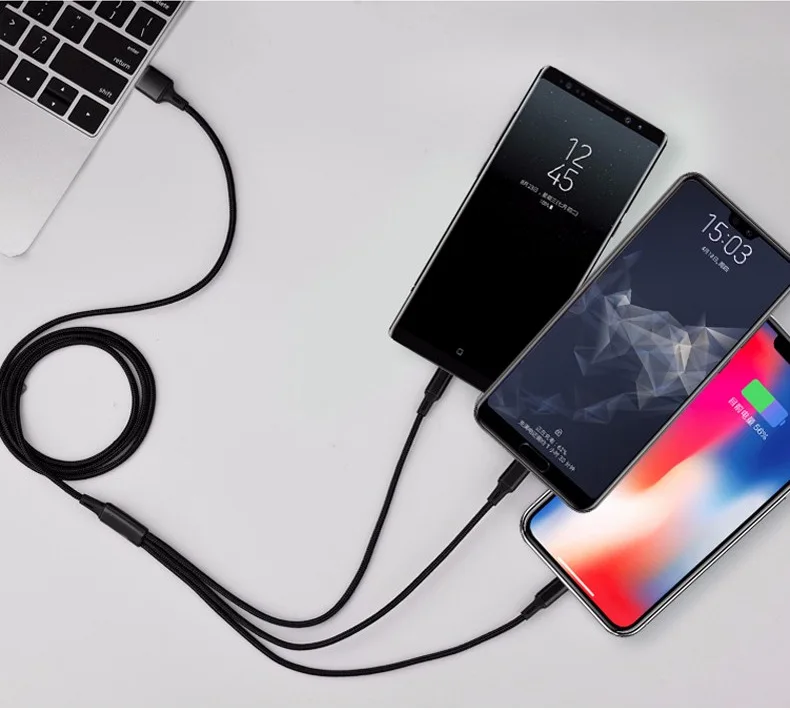 
3 in 1 cable quick charger 3a phone charger cable fast multi usb charging cable 
