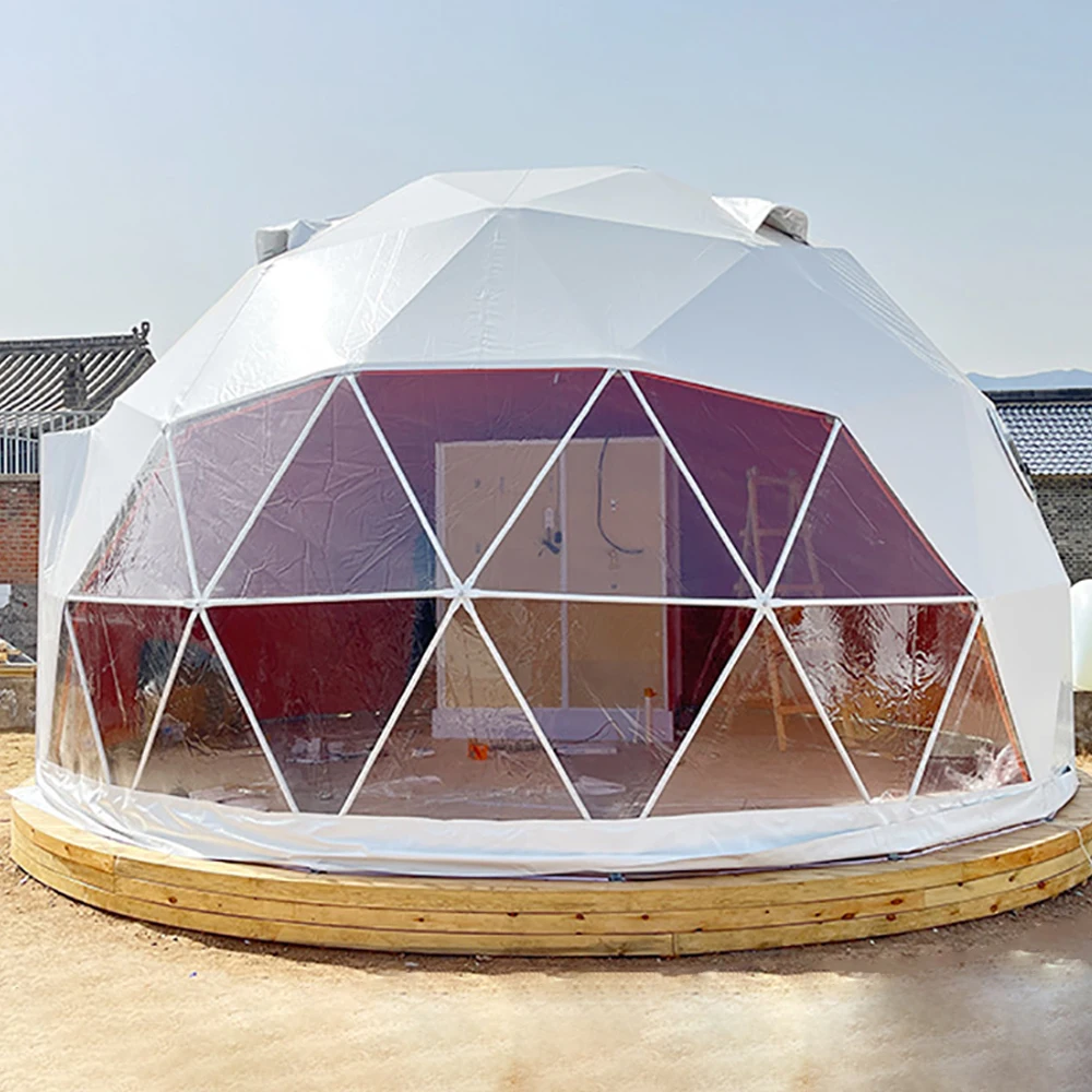 

FEAMONT Transparent PVC Dome Bubble Tent Geodesic Clear Dome Glamping Igloo Tent Waterproof Frame Style for Events Camping