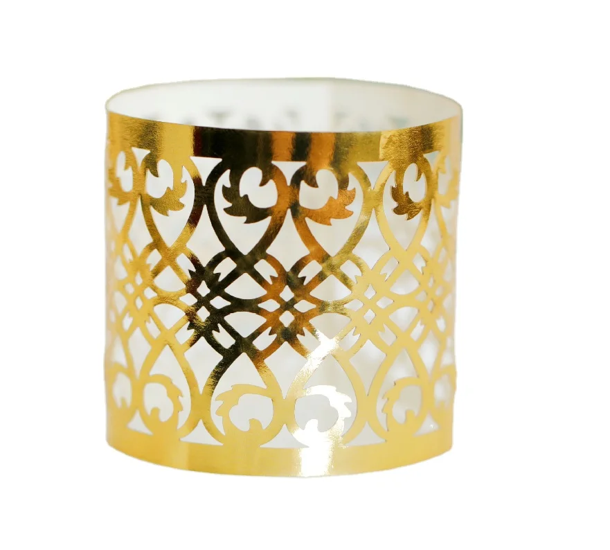 

Reflective golden silver napkin ring buckle butterfly paper towel buckle home decor paper lace