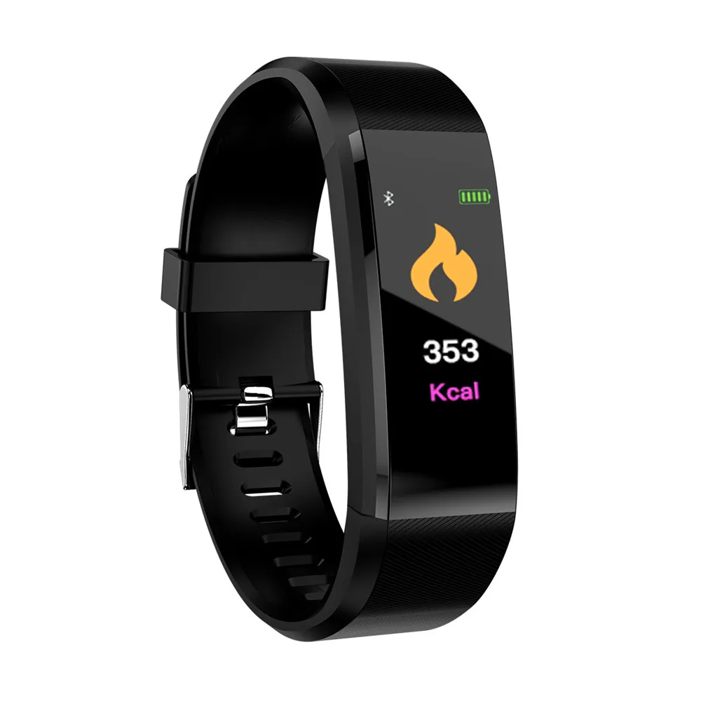 

HOT Sale 115 plus smartwatch Heart Rate Monitor Pedometer ID115 plus Fitness Tracker watch band smart bracelet 115plus, Black/red/ purple/ blue/green