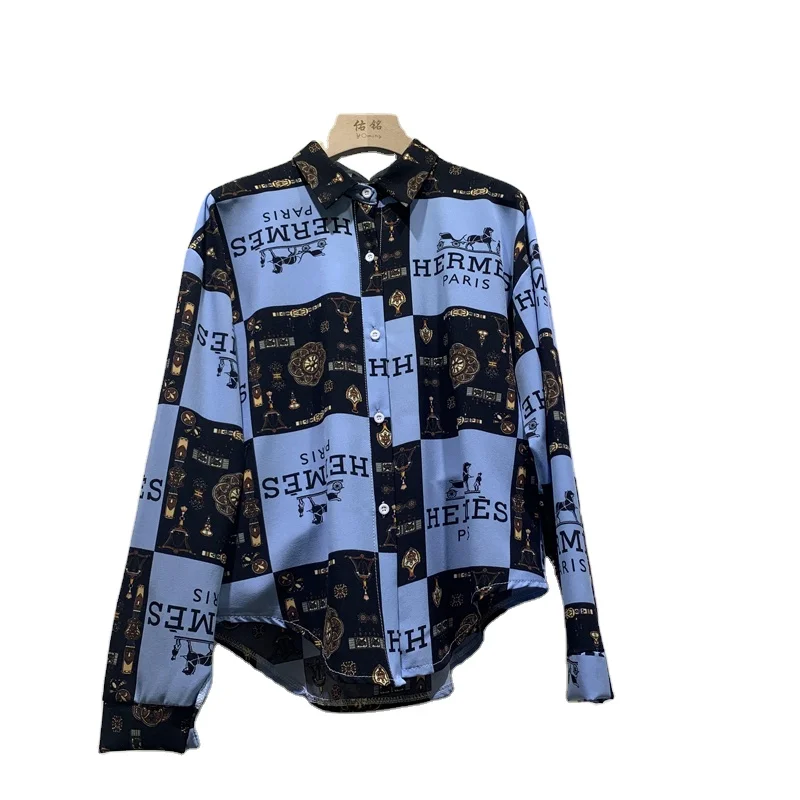

YOMING YM1030 Uniform  Lapel Long Sleeve Ladies Casual Shirt