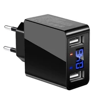 

EU plug wall charger US/EU plug 5V 2.4A wall adapter Dual ports LED display USB charger Mobile Phone