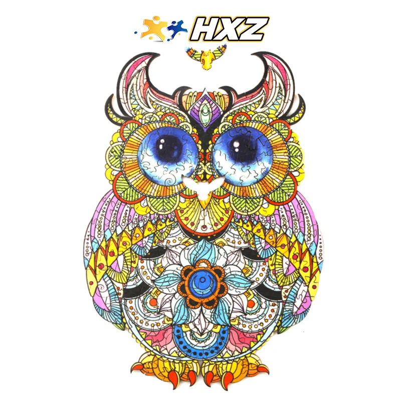 

Wooden Jigsaw Puzzles - Unique Shape Jigsaw Pieces Best Gift for Adults and Kids LOVELY OWL Puzzle