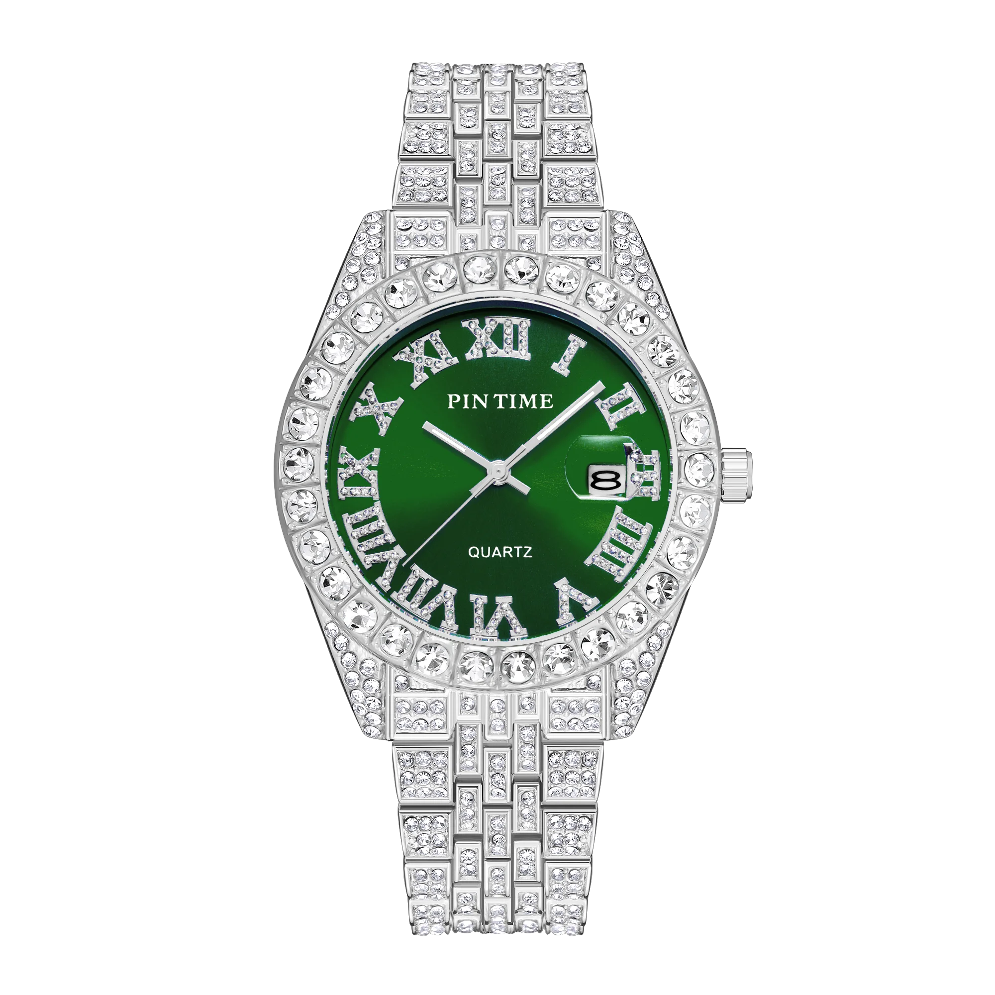 

Men's Hip Hop Jewelry Diamond Wrist Watch Crystal Rhinestone Watch Gold Silver Stainless Steel Bling Iced-Out Watch for Men