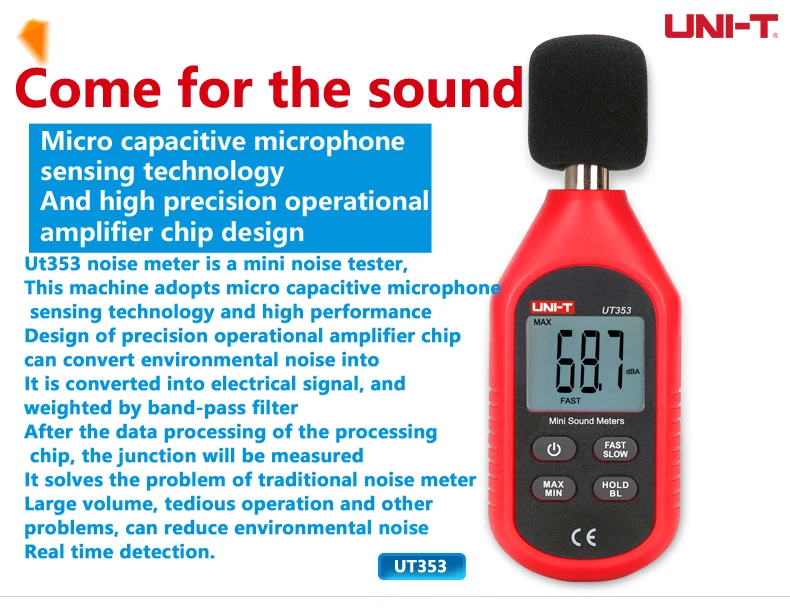 Uni-T UT353 Digital Noise Sound Level Meter Noisemeter Decibel Tester New xc 
