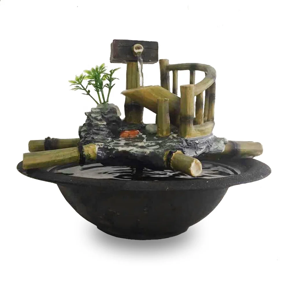 Bamboo Decoration Resin Tabletop Water Fountains Buy Tabletop Water