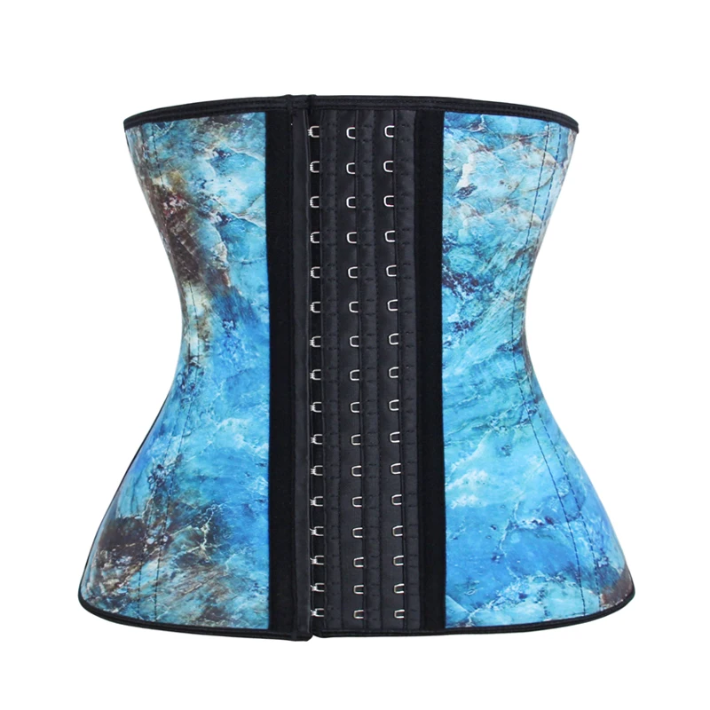 

Custom Invisible Corset Belt Trimmer Women Fajas Body Shaper Gaine 9 Steel Bone Breathable Latex Waist Trainer with Hook