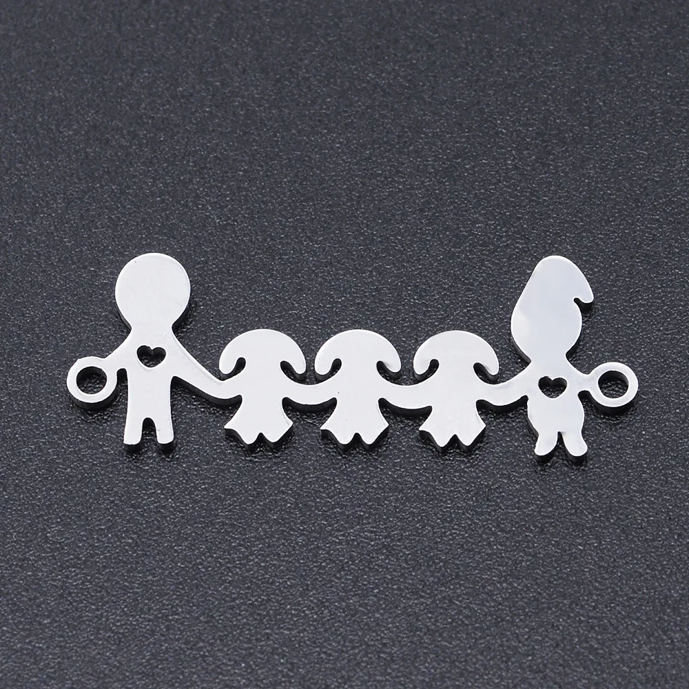 

New Design 5Pcs/Bag Stainless Steel Family Of Five Connector Style For Necklace Bracelet Making