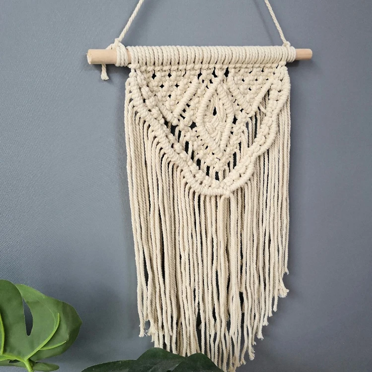 

Boho Macrame Wall Hanging Solid Color Woven Art Handmade Wall Tapestries Home Decor, Customized color