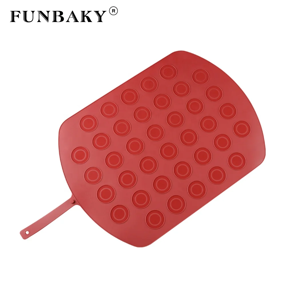 

FUNBAKY Hot selling rectangle shape silicone mat heat resistant oven baking mat cookies biscuit silicone mat, Customized color