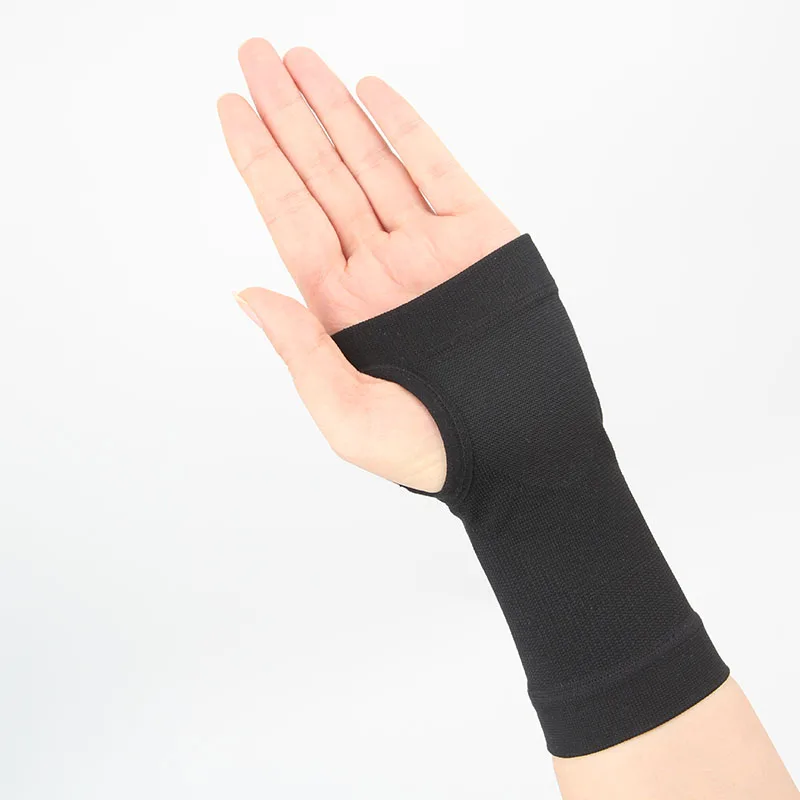 

medical grade sports thumb fingerless breathable gym wrist support, Black/skin