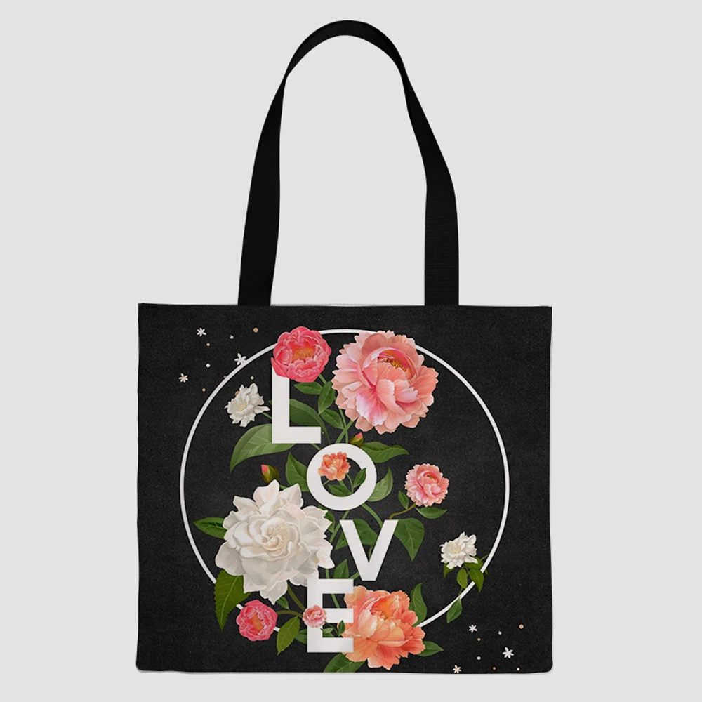 

Drop shipping customized print on demand Flower pattern Sublimation printing foldable grocery eco friendly shopping tote bag