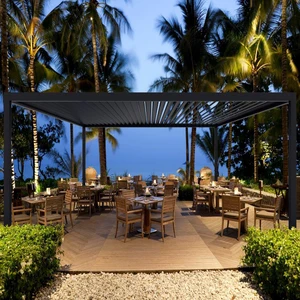 Aluminum good quality sun shading adjustable motorized louver pergola