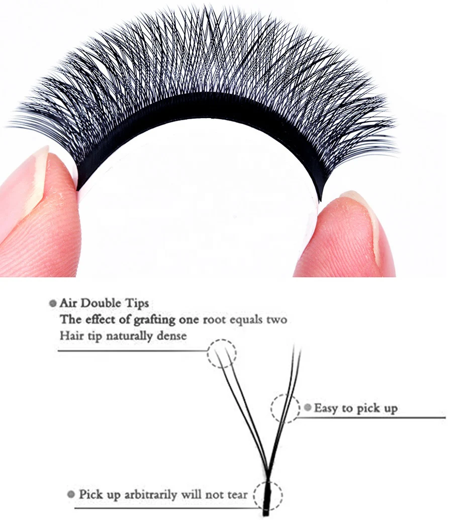 

Imported high-grade material W grafted eyelashes extension, Black