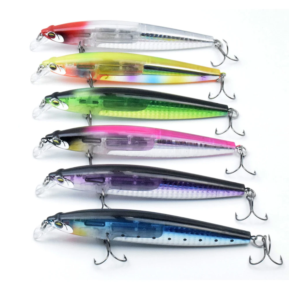 

Newbility wholesale 130mm 20g Hard ABS Plastic Sinking Minnow Flicker Design Inside Lure Diving Artificial Jerkbait fishing, 8 colors