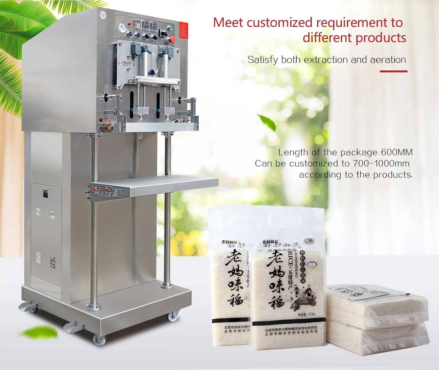 Dzq1000l Large Size Vacuum Sealer With Two Nozzle/vacuum Extruder