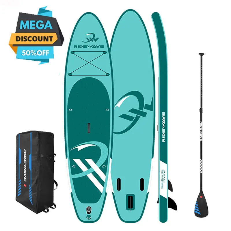 

RIDEWAVE hot selling giant Inflatable Stand Up SUP 11'6 Isup Fishing Paddleboard all around Paddle Board for 2 person