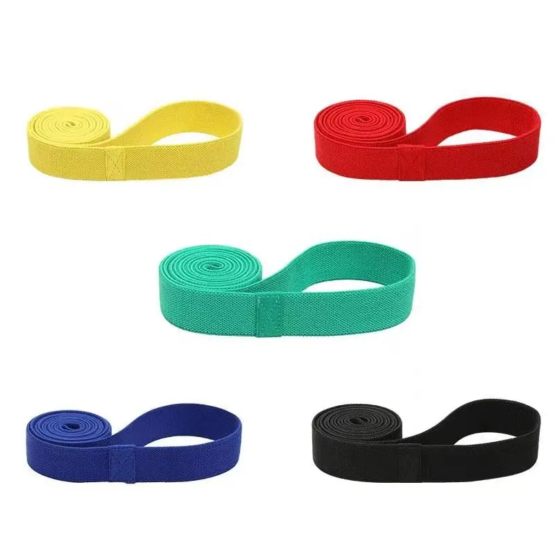 

NATUDON Long New Design Elastic Fabric Hip Resistance Bands Black Set, Black/red/yellow/green/blue