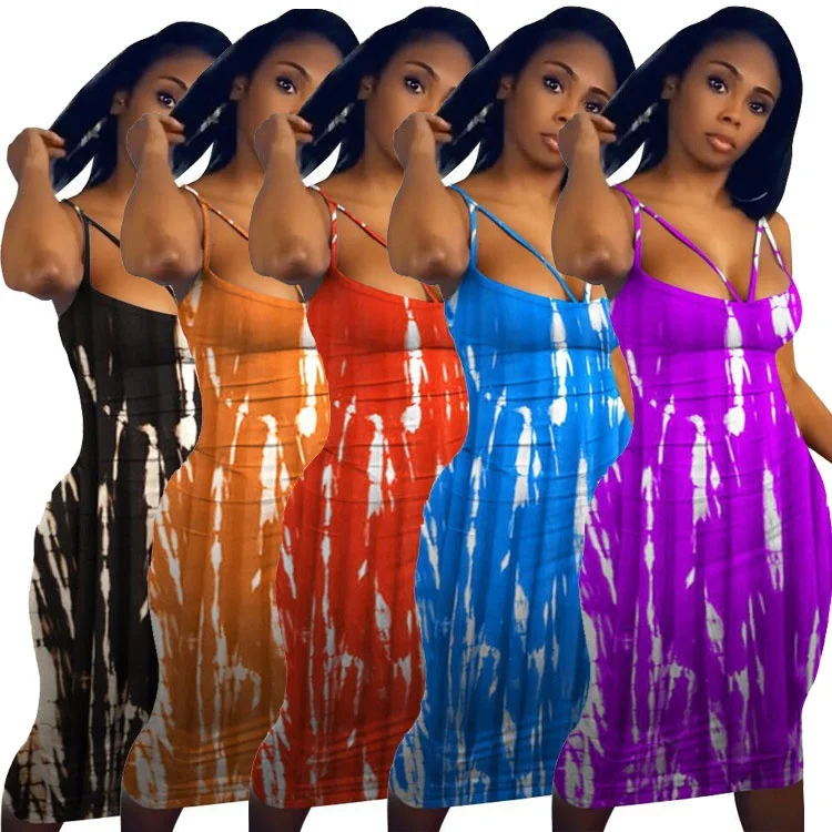 

Trending Products 2021 New Arrivals Womens Clothing Backless Cross Plus Size Woman Maxi Skirt Spring Casual Dresses Summer