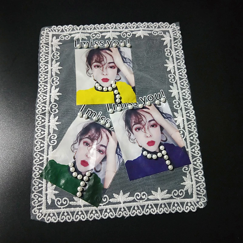 

Factory price printing image girl pattern garment decoration mesh lace patch for clothing